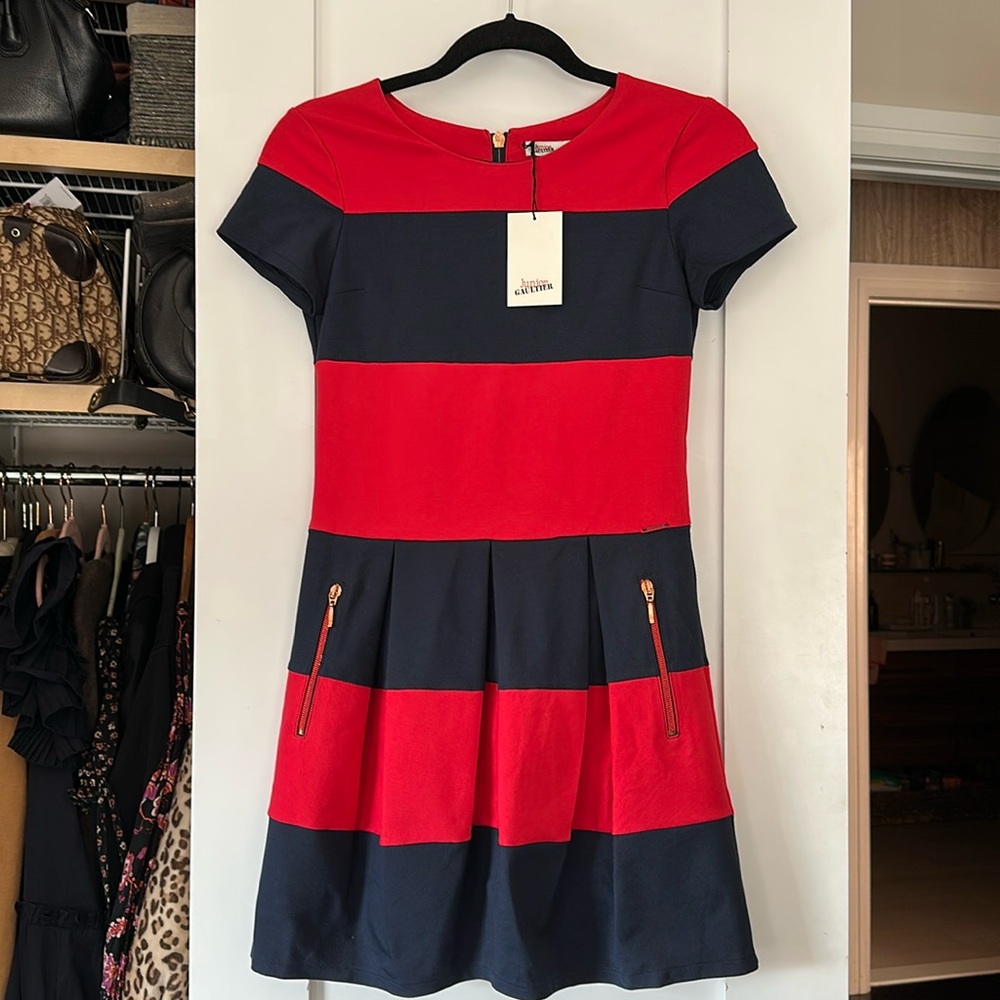 NWT Junior Gaultier Girls Navy & Red Milano Dress